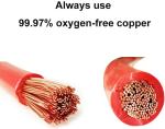 3FT 2 AWG Battery Cables - Pure Copper