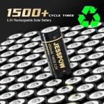 JESSPOW 3.2V Rechargeable Solar Battery 8-Pack