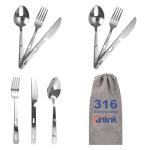 KINLINK 4-in-1 Camping Utensils Set, Portable Stainless Steel