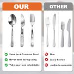 KINLINK 4-in-1 Camping Utensils Set, Portable Stainless Steel