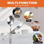 KINLINK 4-in-1 Camping Utensils Set, Portable Stainless Steel