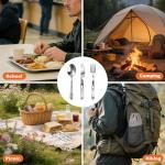 KINLINK 4-in-1 Camping Utensils Set, Portable Stainless Steel