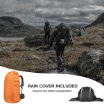 Loowoko 50L Waterproof Hiking Backpack with Rain Cover