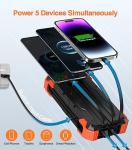 GOODaaa 42800mAh Solar Charger with Built-in Cables