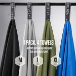 4-Pack Quick Dry Microfiber Towels for Camping