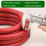 MOOKEERF 4/0 Gauge Battery Cables - 3FT Red & Black