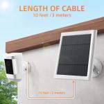 Solar Panel for Ring Camera with 10ft Cable
