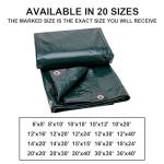 Waterproof Green Tarp - 8x10 Feet, 8 Mil Thick