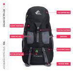 Bseash 50L Waterproof Hiking Backpack for Camping