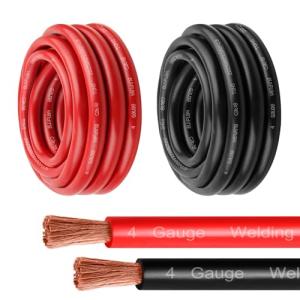 MOOKEERF 4 AWG Battery Cable Set, 3m Red & Black