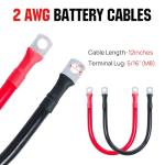 ECO-WORTHY 2AWG Battery Cable Set for RVs and More
