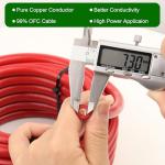 MOOKEERF 4 AWG Battery Cable Set, 3m Red & Black