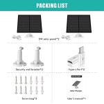 5W Solar Panel for Outdoor Security Cameras, 2 Pack