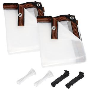 8x10ft Heavy Duty Clear Tarps - 2 Pack
