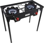 Double Burner Propane Camp Stove with Adjustable Regulator