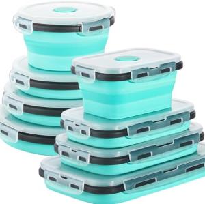 8-Pack Collapsible Silicone Food Storage Containers