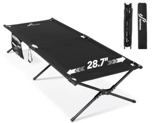 Sportneer Comfort Camping Cot with Side Pockets