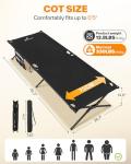 Sportneer Comfort Camping Cot with Side Pockets