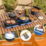 Hisencn Portable 2-Burner Camping Stove Set