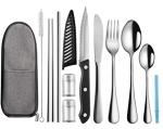 Travel Utensil Set with Case – Portable Cutlery