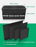 Large Waterproof Trunk Organizer with Compartments - Black