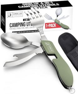 Orblue 4-in-1 Portable Camping Utensil Set