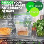 Heavy Duty Reusable Food Storage Bags - 5 Pack