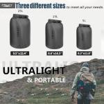 Frelaxy Lightweight Waterproof Dry Bags - 3 Pack