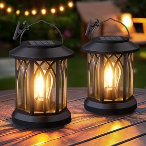 Waterproof Hanging Solar Lanterns - 2 Pack