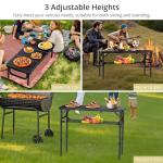 Anbte 3ft Adjustable Folding Camping Table with Storage