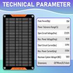 12V Solar Car Battery Charger with Clips and Adapter