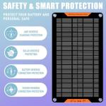 12V Solar Car Battery Charger with Clips and Adapter