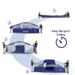 Spacious 8-Person Waterproof Camping Tent - Blue