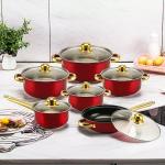12-Piece Nonstick Camping Cookware Set, Red