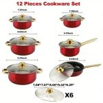 12-Piece Nonstick Camping Cookware Set, Red