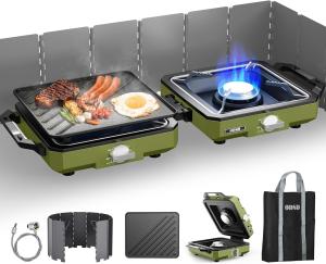 Portable 2-Burner Propane Camping Stove