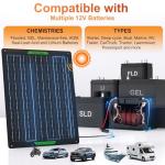 30W Waterproof Solar Battery Charger for RVs & Boats