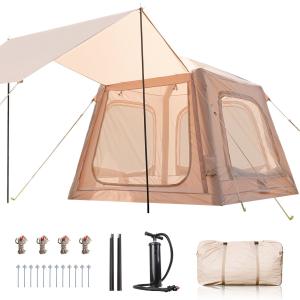 2-Person Inflatable Camping Tent with Pump