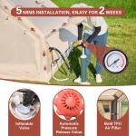 6-Person Waterproof Inflatable Camping Tent with Stove Jack