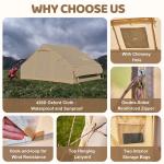 6-Person Waterproof Inflatable Camping Tent with Stove Jack