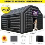 20 FT Inflatable Black Cube Party Tent