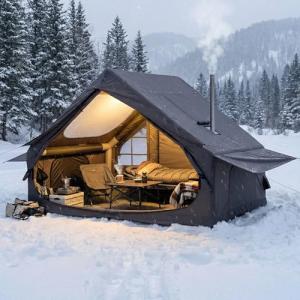 Inflatable 4-6 Person Camping Tent with Pump