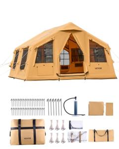 VEVOR Inflatable Camping Tent for 8-12 People