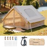 Inflatable Camping Tent with Skylight for 4-6 People