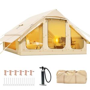 Easy Setup Inflatable Tent with Stove Jack, 4-Person