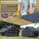Inflatable Camping Tent with Stove Jack and Pump