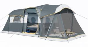 8-Person Waterproof Tunnel Tent with Screen Porch