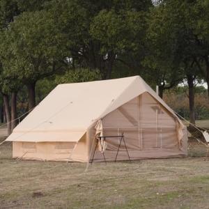 Beige Inflatable Camping Tent for 6-8 People