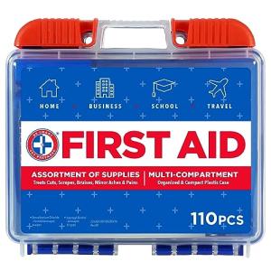 110-Piece Travel First Aid Kit for Emergencies