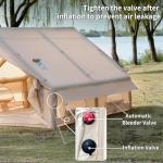 Beige Inflatable Camping Tent for 6-8 People